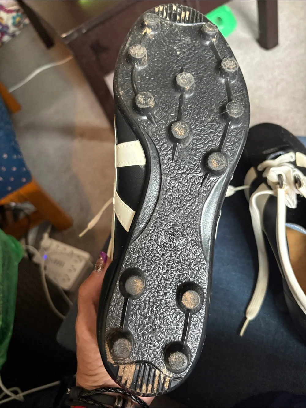Women's Black and White Athletic Cleats - Classic Low-Top Style